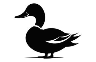 Duck Silhouette Vector isolated on a white background