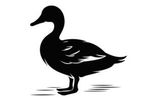 Duck black Silhouette vector isolated on a white background