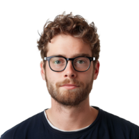 AI generated Man with glass isolated on transparent background png