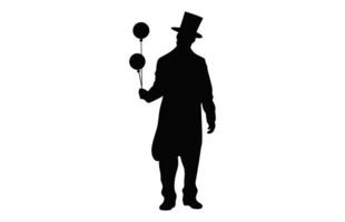 Clown Attraction Silhouette vector isolated on a white background