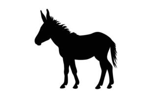 Donkey black Silhouette Vector isolated on a white background