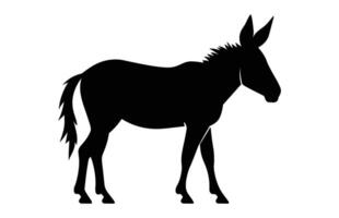 Burro silueta vector aislado en un blanco antecedentes