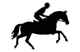 Eventing horse Silhouette vector isolated on a white background