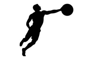 Discus Thrower Silhouette black and white Vector isolated on a white background