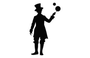 Clown Attraction Silhouette black vector isolated on a white background