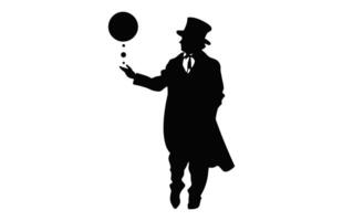 Clown Attraction Silhouette vector isolated on a white background