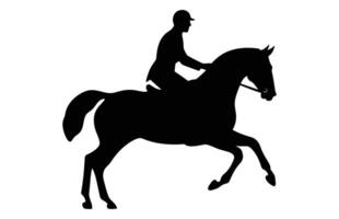 Eventing horse Silhouette vector isolated on a white background