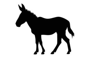 Burro silueta vector aislado en un blanco antecedentes