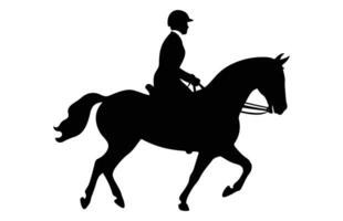 Eventing horse Silhouette vector isolated on a white background
