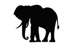 elefante silueta aislado en un blanco fondo, africano elefante vector negro clipart