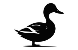 Duck Silhouette Vector isolated on a white background