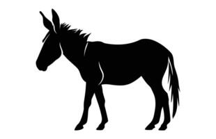 Burro silueta vector aislado en un blanco antecedentes