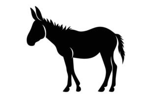 Burro silueta vector aislado en un blanco antecedentes