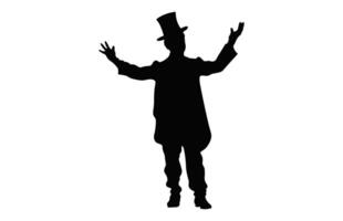 Clown Attraction Silhouette vector isolated on a white background