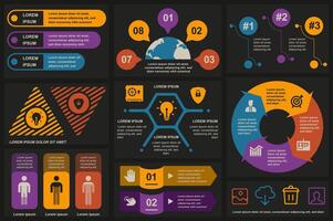 conjunto de infografía elementos datos visualización vector diseño modelo. lata ser usado para pasos, opciones, negocio proceso, flujo de trabajo, diagrama, diagrama de flujo concepto, línea de tiempo, márketing iconos, informacion gráficos.