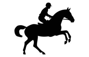 Eventing horse Silhouette vector isolated on a white background