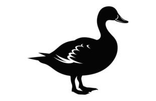 Pato negro silueta vector aislado en un blanco antecedentes