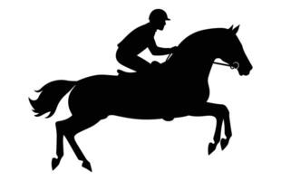 Eventing horse Silhouette vector isolated on a white background