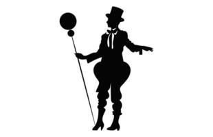 Clown Attraction Silhouette black vector isolated on a white background