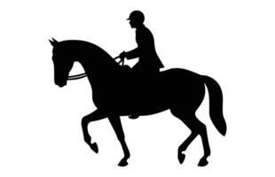 Eventing horse Silhouette vector isolated on a white background