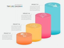 infografia negocio datos visualización elementos con 4 4 opción vector