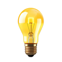 AI generated Yellow light bulb png isolated on transparent background