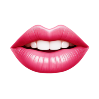 AI generated Lips smiling png isolated on transparent background