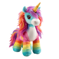 AI generated Unicorn stuff toy png isolated on transparent background