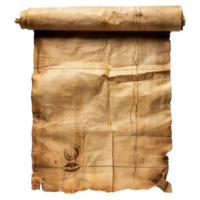 AI generated Parchment scroll isolated on transparent background png