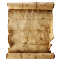 AI generated Parchment scroll isolated on transparent background png