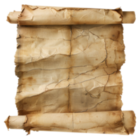 AI generated Parchment scroll isolated on transparent background png