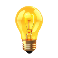 AI generated Yellow light bulb png isolated on transparent background