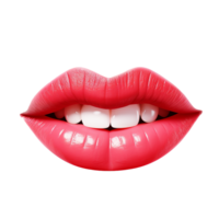 AI generated Lips smiling png isolated on transparent background