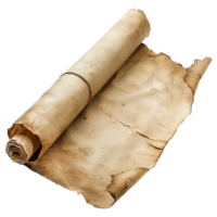 AI generated Parchment scroll isolated on transparent background png