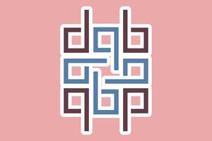 Square decorative color corporate identity sticker design element. QR code and digital tech logo sticker concept. vector