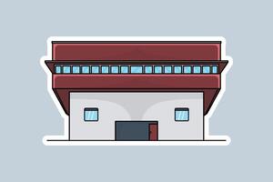 casa edificio vector ilustración. edificio y punto de referencia objeto icono concepto. hermosa minimalista hogar frente ver con techo vector diseño. moderno blanco plano comercial hogar diseño.