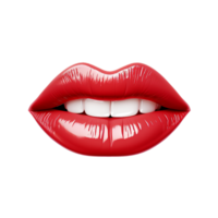 AI generated Lips smiling png isolated on transparent background