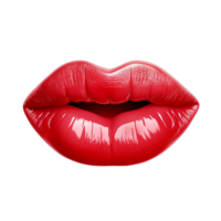 AI generated Lips smiling png isolated on transparent background