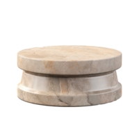 AI generated Round stone podium pedestal for product advertising png isolated on transparent background
