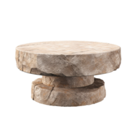 AI generated Round stone podium pedestal for product advertising png isolated on transparent background