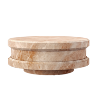 AI generated Round stone podium pedestal for product advertising png isolated on transparent background