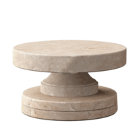 AI generated Round stone podium pedestal for product advertising png isolated on transparent background