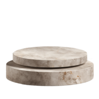 AI generated Round stone podium pedestal for product advertising png isolated on transparent background