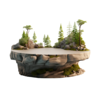 AI generated Round stone mountain nature podium png isolated on transparent background