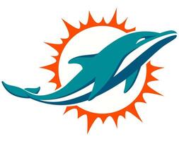 el logo de el Miami delfines americano fútbol americano equipo de el nacional fútbol americano liga vector