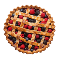 ai generiert hausgemacht Kuchen mit Beeren auf transparent Hintergrund png