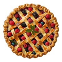 AI generated Homemade pie with berries on transparent background png