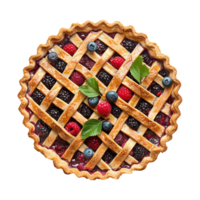 AI generated Homemade pie with berries on transparent background png