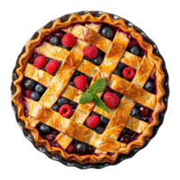 AI generated Homemade pie with berries on transparent background png