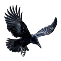 AI generated Flying Raven isolated on transparent background png